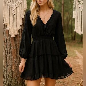 Whimsy goth lace balloon sleeve dress whimsigoth fairycore cottagecore